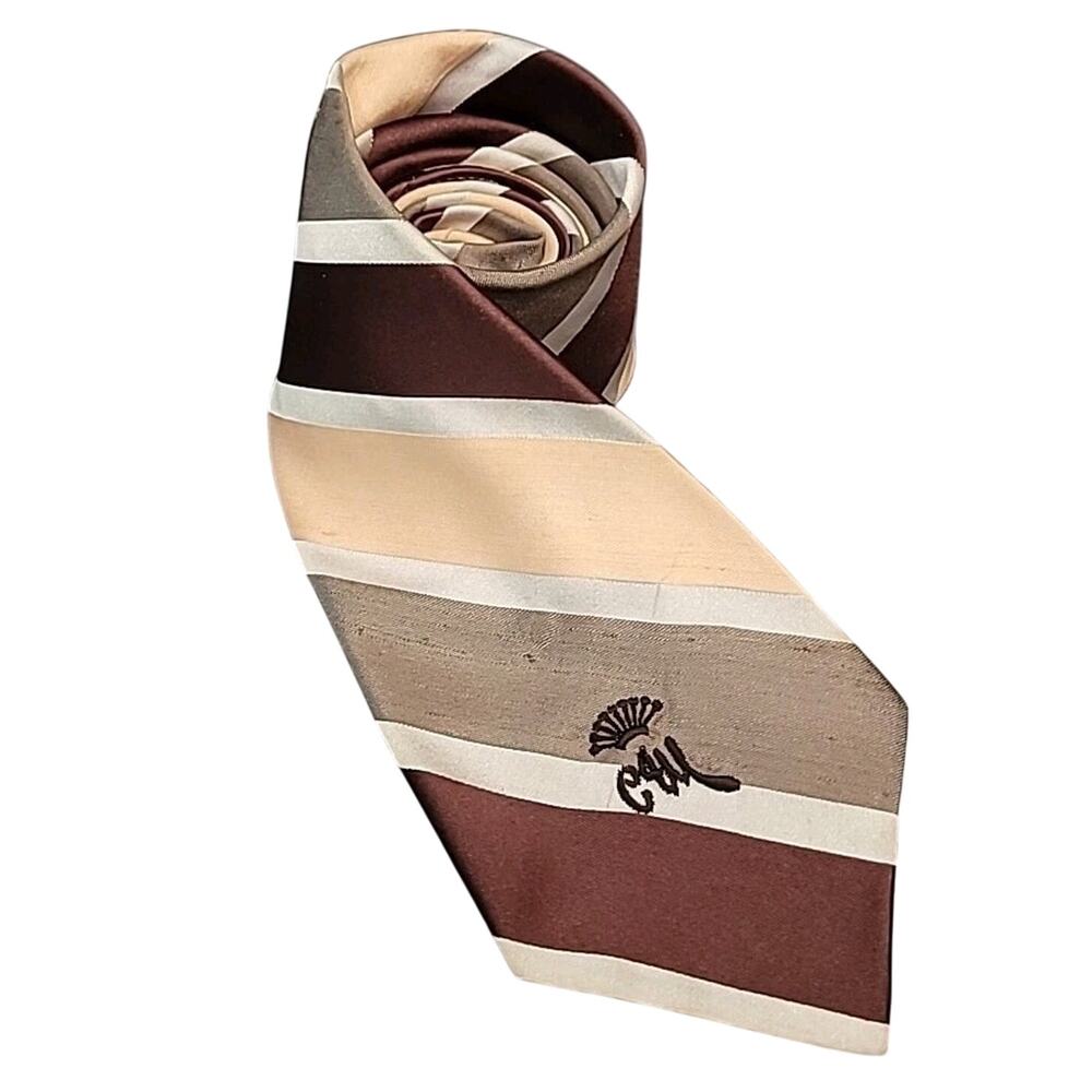 VTG Countess Mara Bold Stripe Satin Tie Heritage Retro